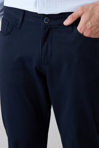  Orta Lacivert Regular Fit Standart Kesim 5 Cep Pamuklu Düz Spor Pantolon