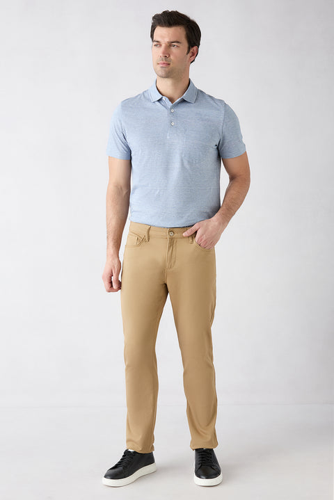 Açık Bej Slim Fit Dar Kesim 5 Cep Pamuklu Düz Likralı Kanvas / Chino Pantolon