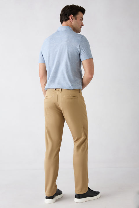 Açık Bej Slim Fit Dar Kesim 5 Cep Pamuklu Düz Likralı Kanvas / Chino Pantolon