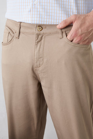  Açık Vizon Slim Fit Dar Kesim Kanvas / Chino Pantolon