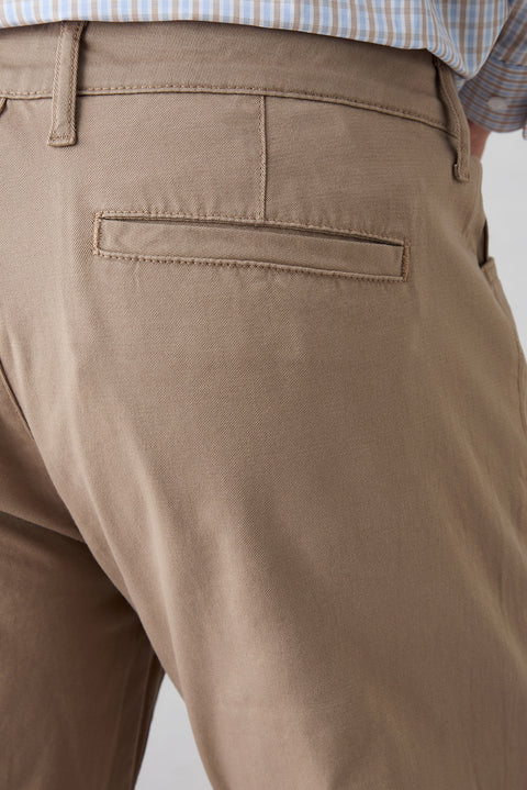 Light Mink Regular Fit Standard Cut 5 Pocket Cotton Plain Lycra Canvas / Chino Trousers