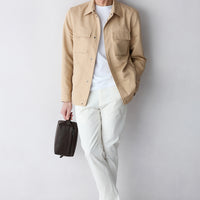 Off-White Relaxed Fit Lyocell Blend Side Pocket Canvas / Chino Trousers