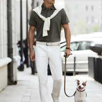 Kırık Beyaz Relaxed Fit Rahat Kesim Lyocell Karışımlı Yan Cepli Kanvas / Chino Pantolon