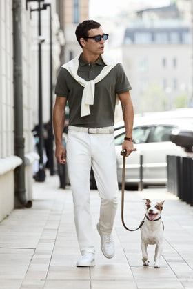 Kırık Beyaz Relaxed Fit Rahat Kesim Lyocell Karışımlı Yan Cepli Kanvas / Chino Pantolon