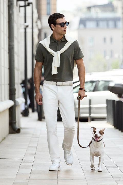 Kırık Beyaz Relaxed Fit Rahat Kesim Lyocell Karışımlı Yan Cepli Kanvas / Chino Pantolon