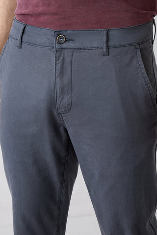  Koyu Antrasit Slim Fit Dar Kesim Lyocell Karışımlı Yan Cepli Kanvas / Chino Pantolon