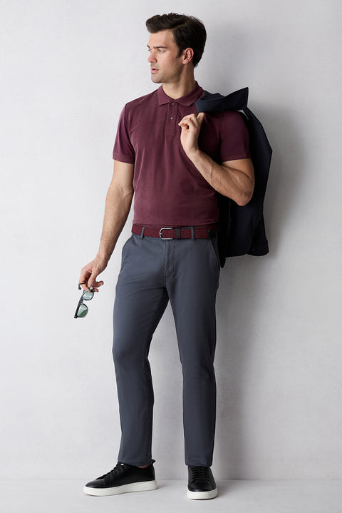 Koyu Antrasit Relaxed Fit Rahat Kesim Lyocell Karışımlı Yan Cepli Kanvas / Chino Pantolon