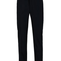 Siyah Techno-Line Slim Fit Dar Kesim Beli Lastikli İpli Likralı Çantalı Pantolon