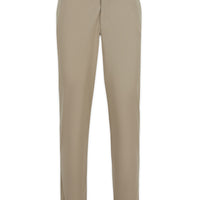 Mid Beige Regular Fit Standard Cut Lycra Elasticated Waist Drawstring Bagged Trousers