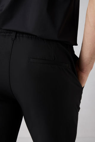  Siyah Techno-Line Regular Fit Standart Kesim Çantalı Likralı Beli Lastikli İpli Chino / Kanvas Pantolon
