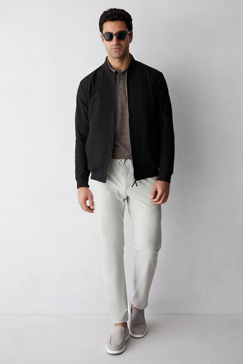 Stone Techno-Line Regular Fit Standard Cut Baggy Stretchy Elasticated Waist Drawstring Chino / Canvas Trousers