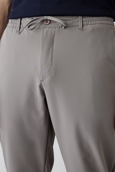 Koyu Vizon Techno-Line Regular Fit Standart Kesim Çantalı Likralı Beli İpli Chino / Kanvas Pantolon
