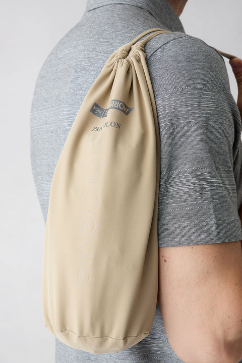 Medium Beige Techno-Line Regular Fit Standard Cut Lycra Stretchy Elasticated Waist Drawstring Bagged Trousers
