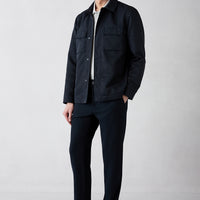 Koyu Lacivert Regular Straight Fit Yan Cepli Likralı Esnek Kanvas / Chino Pantolon