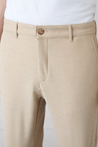  Açık Bej Regular Straight Fit Yan Cepli Likralı Esnek Kanvas / Chino Pantolon
