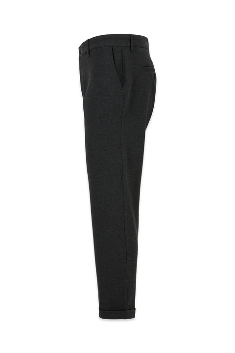 Open Anthracite Regular Straight Fit Side Pocketed Stretchy Canvas / Chino Trousers