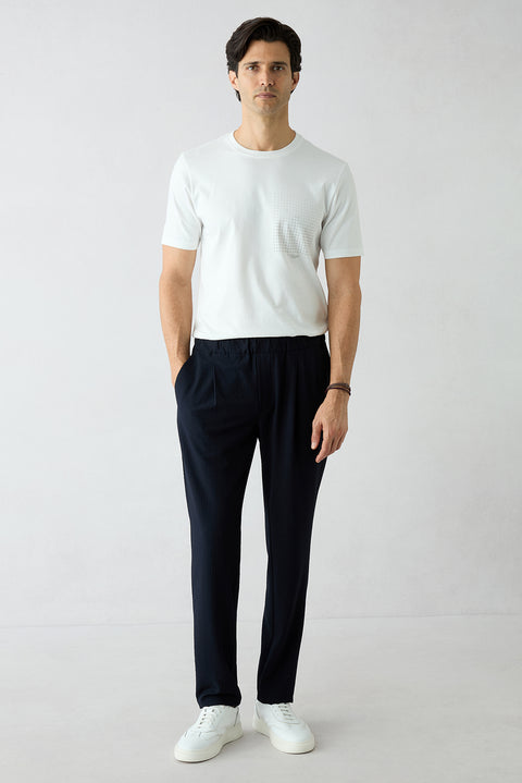 Dark Navy Regular Fit Standard Cut Canvas / Chino Trousers