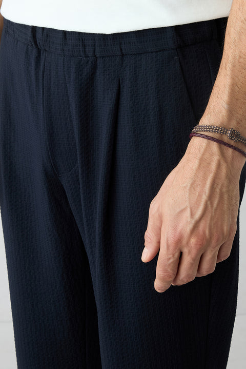 Dark Navy Regular Fit Standard Cut Canvas / Chino Trousers