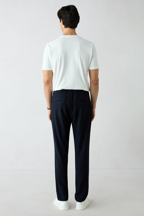 Dark Navy Regular Fit Standard Cut Canvas / Chino Trousers