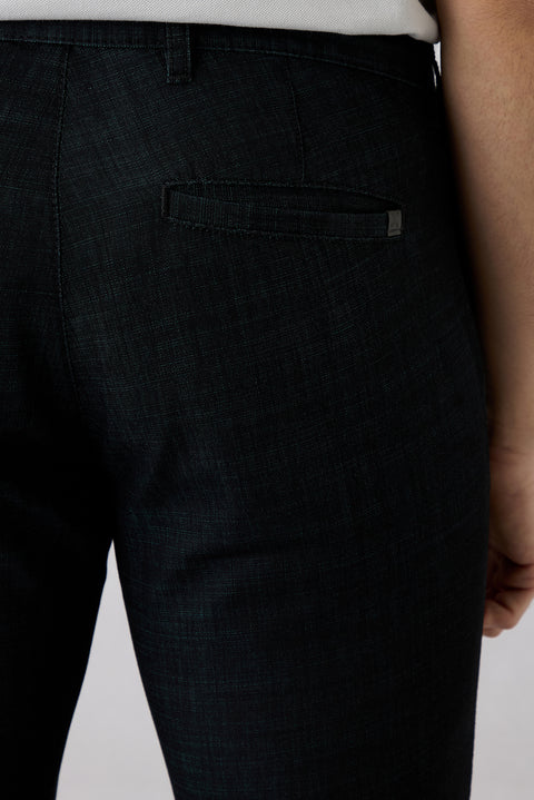 Siyah Regular Fit Standart Kesim Desenli Yandan Cep Kanvas / Chino Pantolon