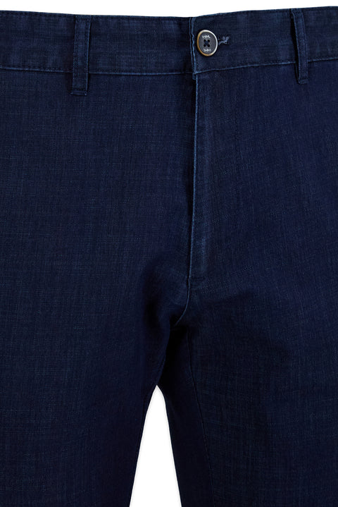 Orta Lacivert Regular Fit Standart Kesim Desenli Yandan Cep Kanvas / Chino Pantolon