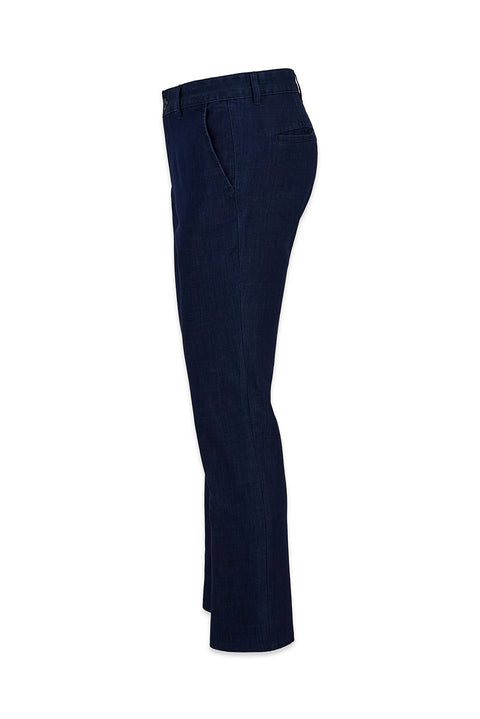 Orta Lacivert Regular Fit Standart Kesim Desenli Yandan Cep Kanvas / Chino Pantolon