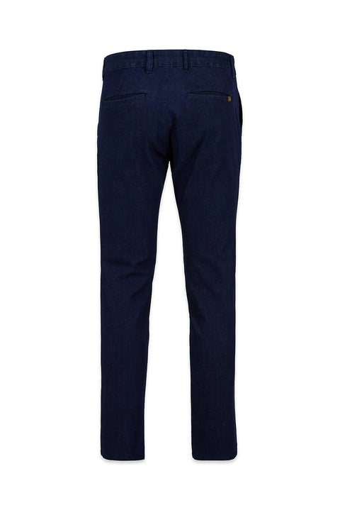 Orta Lacivert Regular Fit Standart Kesim Desenli Yandan Cep Kanvas / Chino Pantolon