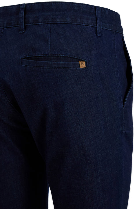 Orta Lacivert Regular Fit Standart Kesim Desenli Yandan Cep Kanvas / Chino Pantolon