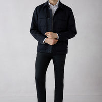 Koyu Antrasit Regular Fit Standart Kesim Desenli Yandan Cep Kanvas / Chino Pantolon