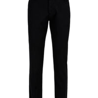 Siyah Relaxed Fit Rahat Kesim 5 Cep Likralı Kanvas / Chino Pantolon