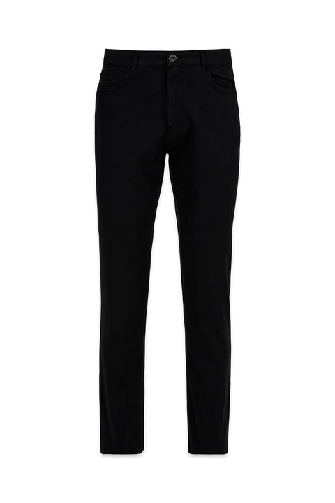 Siyah Relaxed Fit Rahat Kesim 5 Cep Likralı Kanvas / Chino Pantolon