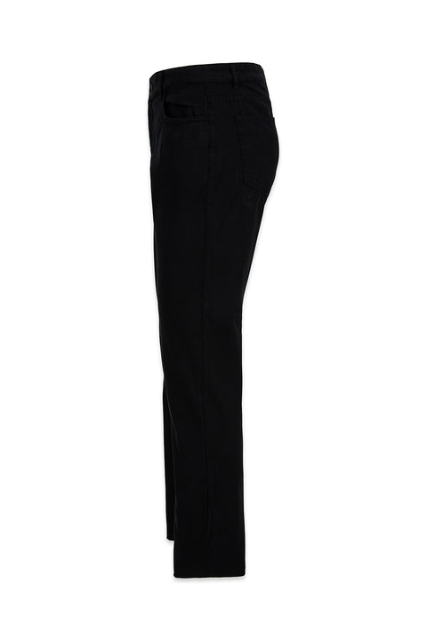 Siyah Relaxed Fit Rahat Kesim 5 Cep Likralı Kanvas / Chino Pantolon