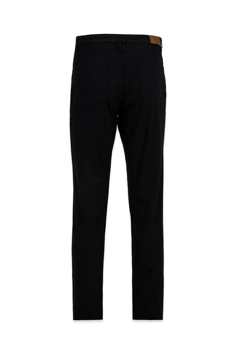 Siyah Relaxed Fit Rahat Kesim 5 Cep Likralı Kanvas / Chino Pantolon