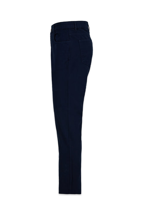 Orta Lacivert Relaxed Fit Rahat Kesim 5 Cep Likralı Kanvas / Chino Pantolon