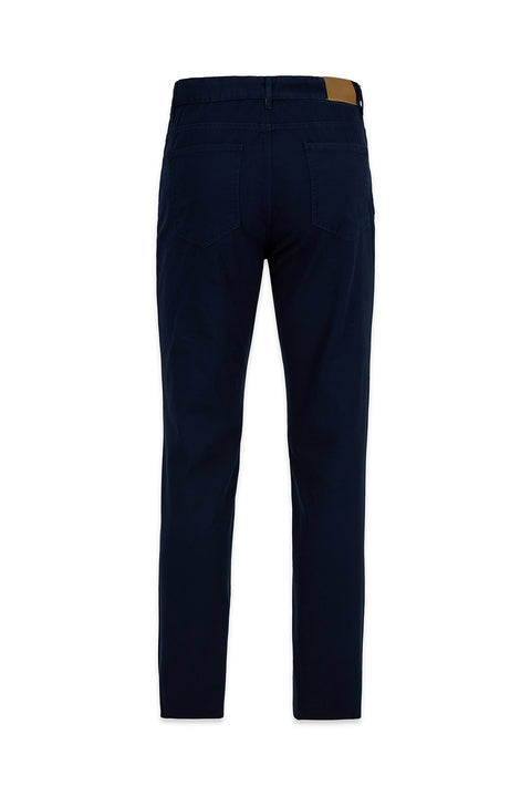 Orta Lacivert Relaxed Fit Rahat Kesim 5 Cep Likralı Kanvas / Chino Pantolon