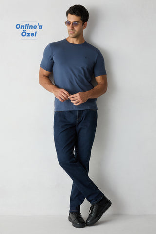  İndigo Slim Fit Dar Kesim 5 Cep Denim Pantolon