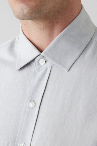  Orta Gri Uzun Kol Slim Fit Desenli %100 Pamuk Gömlek