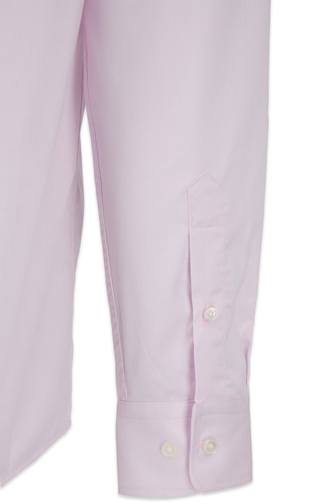 Dusty Pink Long Sleeve Regular Fit Cotton Plain Shirt