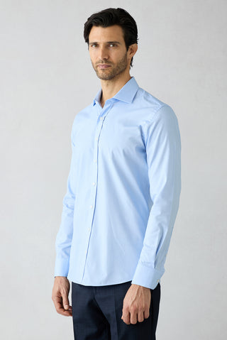  Mavi Uzun Kol Slim Fit Klasik Desenli %100 Pamuk Gömlek