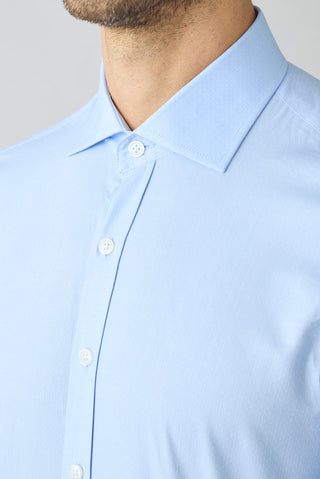  Mavi Uzun Kol Slim Fit Klasik Desenli %100 Pamuk Gömlek