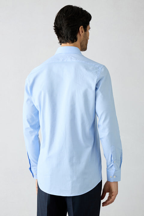 Mavi Uzun Kol Slim Fit Klasik Desenli %100 Pamuk Gömlek