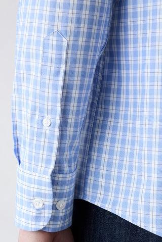  Mavi Uzun Kol Regular Fit  Ekose Pamuklu Gömlek