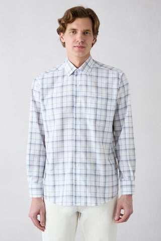  Açık Kahve  Uzun Kol Regular Pamuk Ekose Gömlek