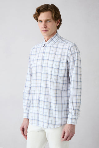  Açık Kahve  Uzun Kol Regular Pamuk Ekose Gömlek