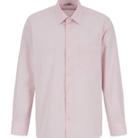 Dusty Pink Long Sleeve Slim Fit Textured Cotton Shirt