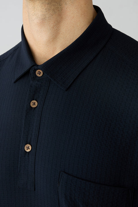 Dark Navy Short Sleeve Regular Fit Plain Shirt