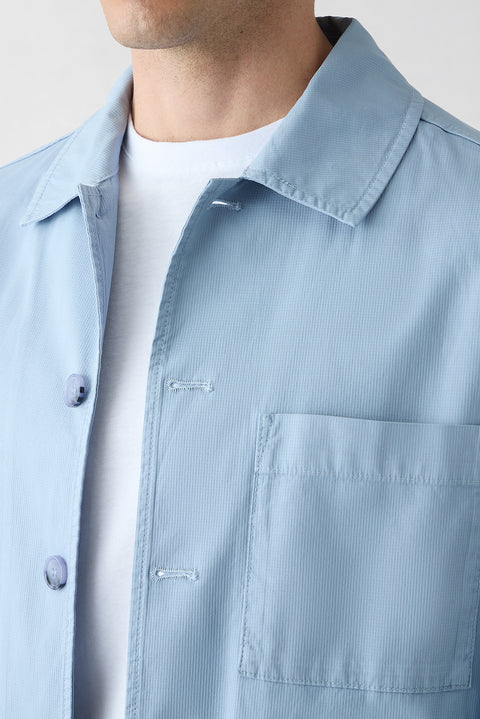 Aviator Blue Regular Fit Shirt Collar Jacket