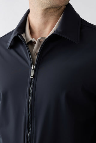  Koyu Lacivert Bebe Yaka Fermuarlı Cepli Mevsimlik Mont