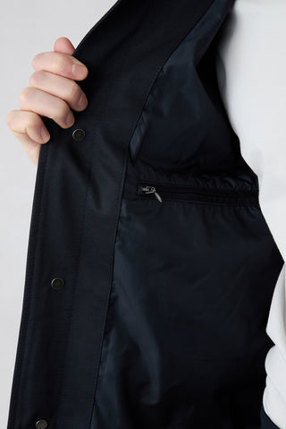  Koyu Lacivert Klasik Yaka Çıtçıtlı Cepli Mevsimlik Mont