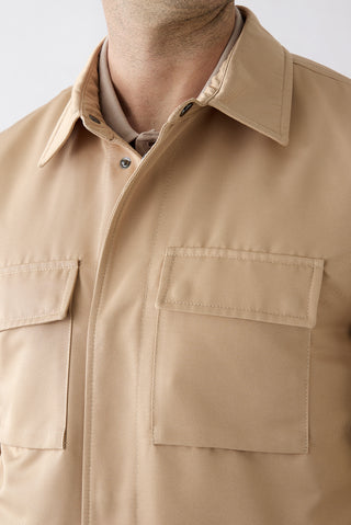  Orta Bej Klasik Yaka Çıtçıtlı Cepli Mevsimlik Mont